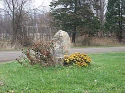 Indiana-Michigan boundary stone northwest of South Bend